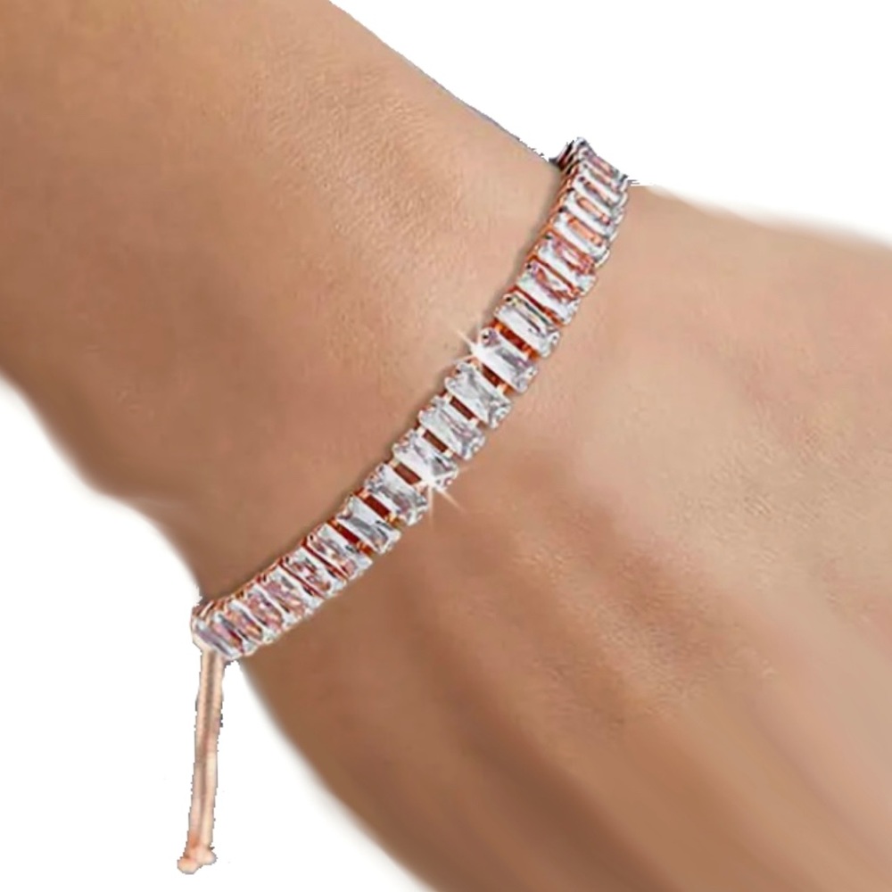 🌹HP🌹Brand NEW CZ Princess Cut Sporty Chic Diamond Tennis Bracelet Geometric